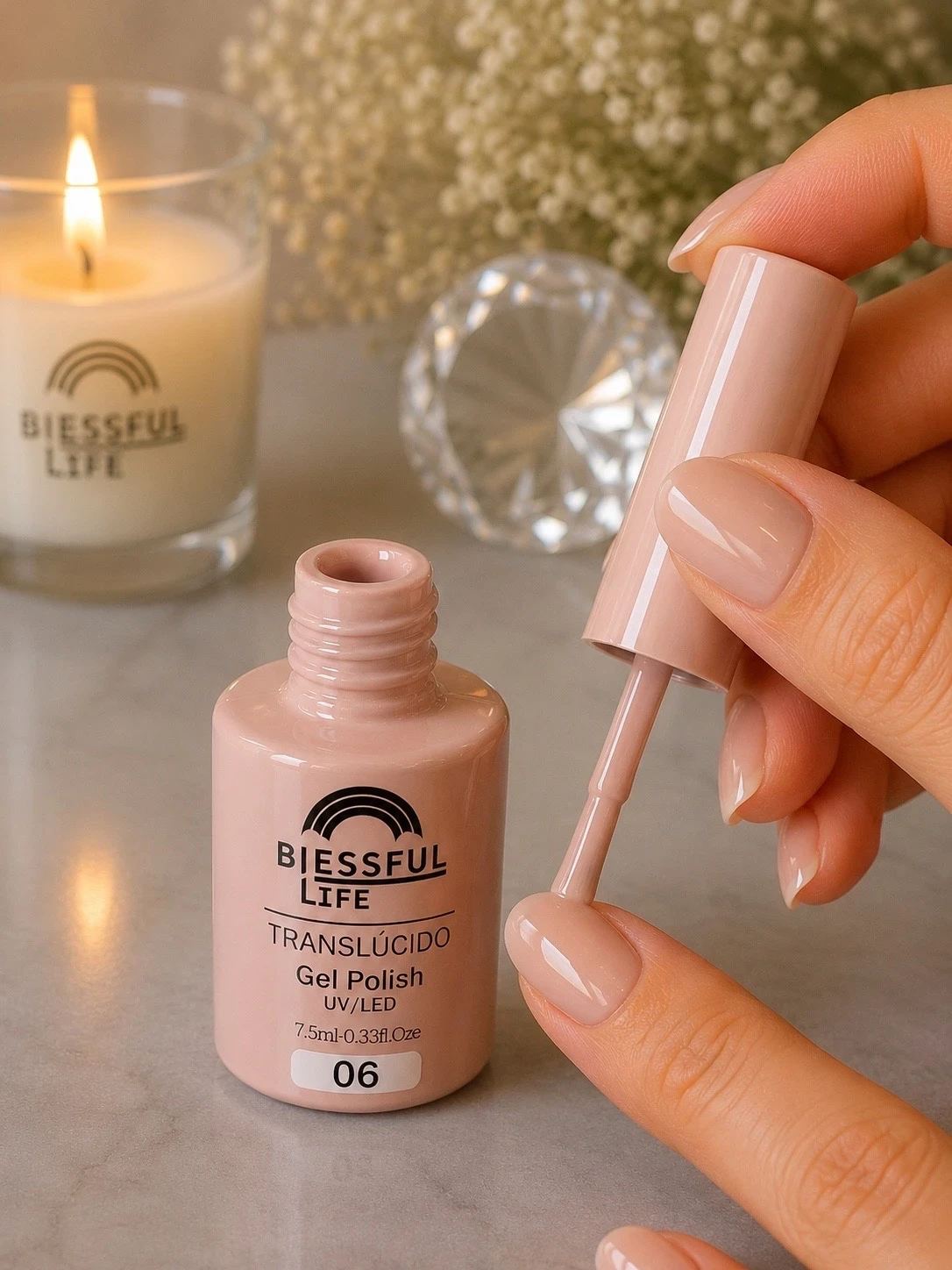 biessful life esmalte semi permanente traslucido 42 antes era el 06