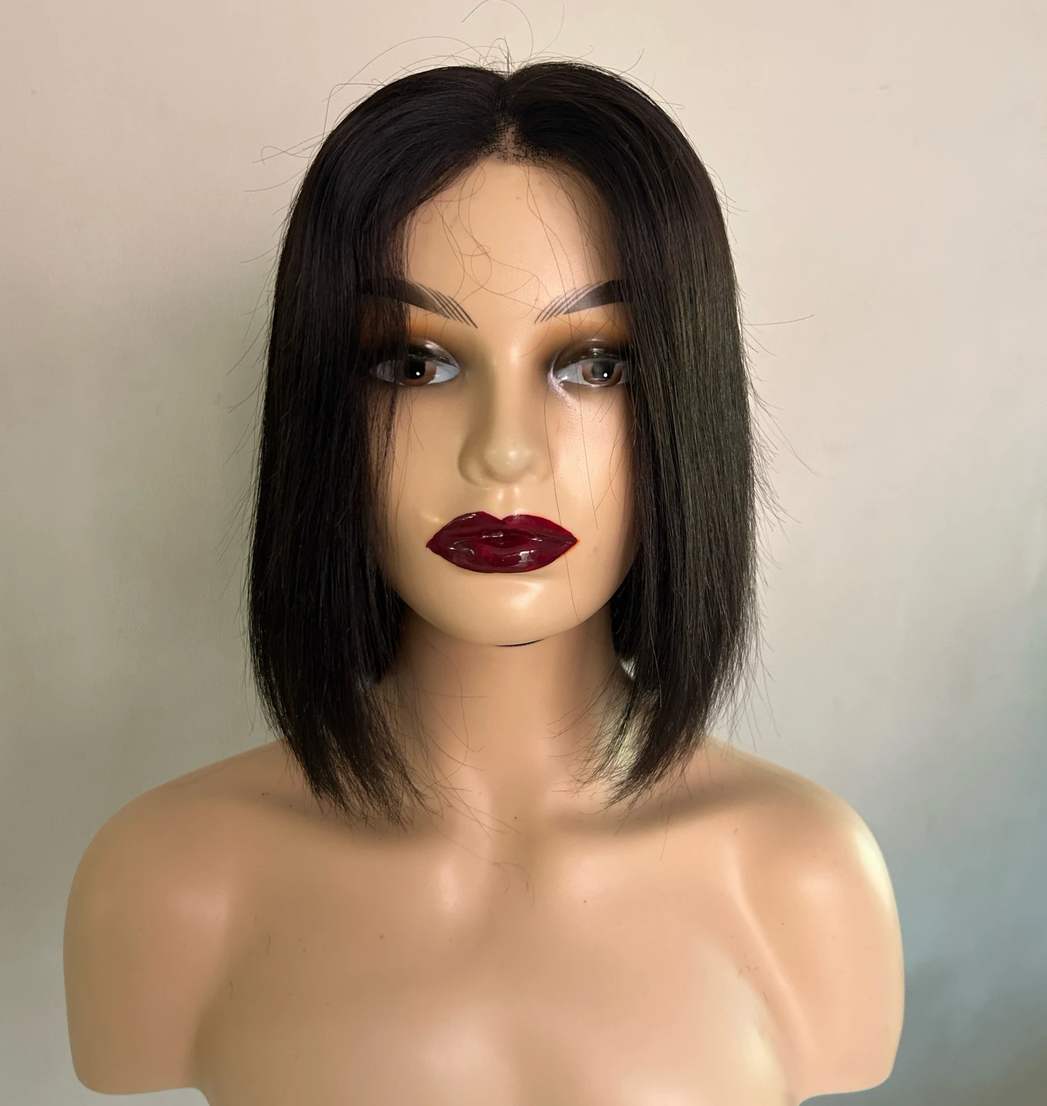 Peluca cabello humano Bob de 10 pulgada 4x4