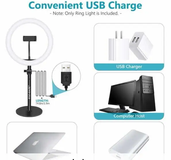 Aro Luz LED De 10 Pulgadas Con Soporte Para Mesa  4