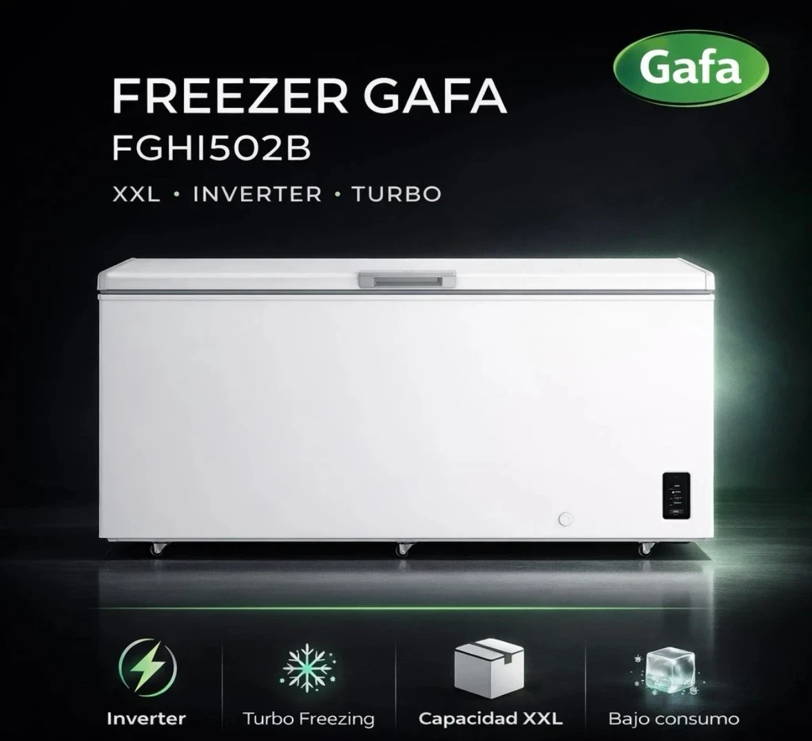 Freezer Horizontal Gafa 496L Blanco Inverter