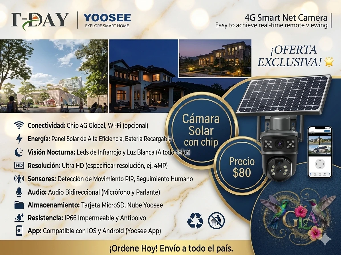 Camara solar con chip 