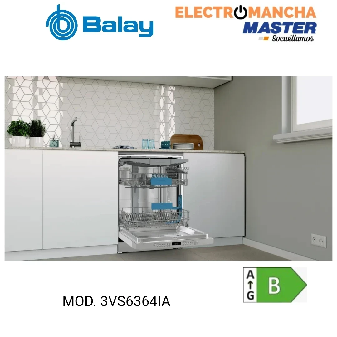 LAVAVAJILLAS BALAY 3VS6364IA INOX. 14 CUB. CLASE B 3