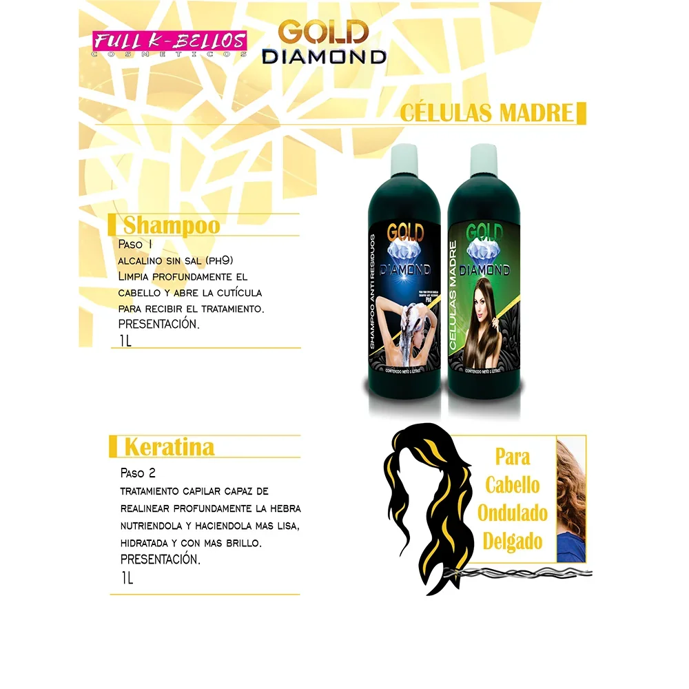 Keratina Gold Diamond 2 pasos Células Madre 2