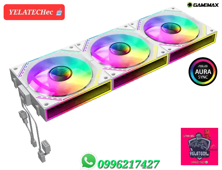 Ventiladores ARGB KIT 3 en 1 Gamemax 
