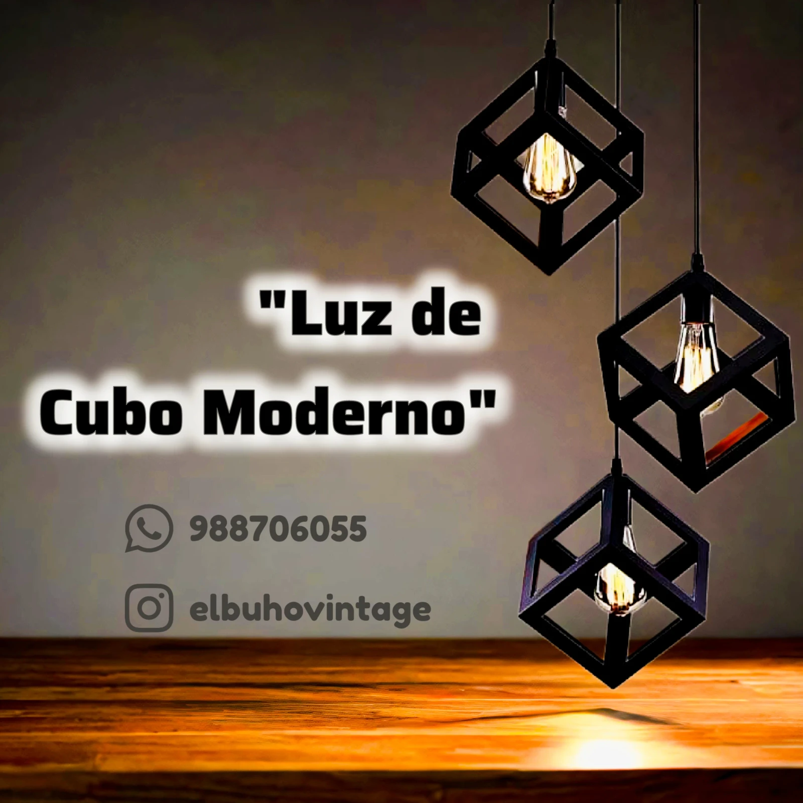 Lámpara Colgante Tipo Cubo