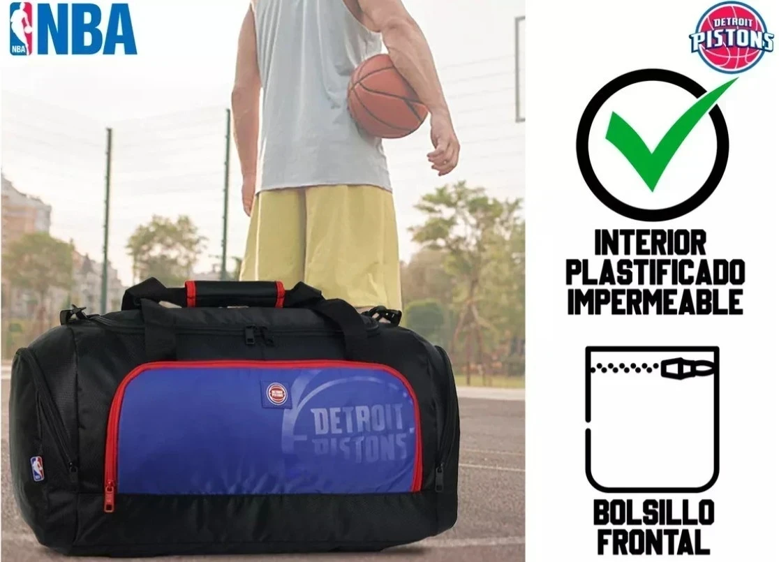 BOLSO DEPORTIVO NBA DETROIT PISTONS CON BOTINERO 4