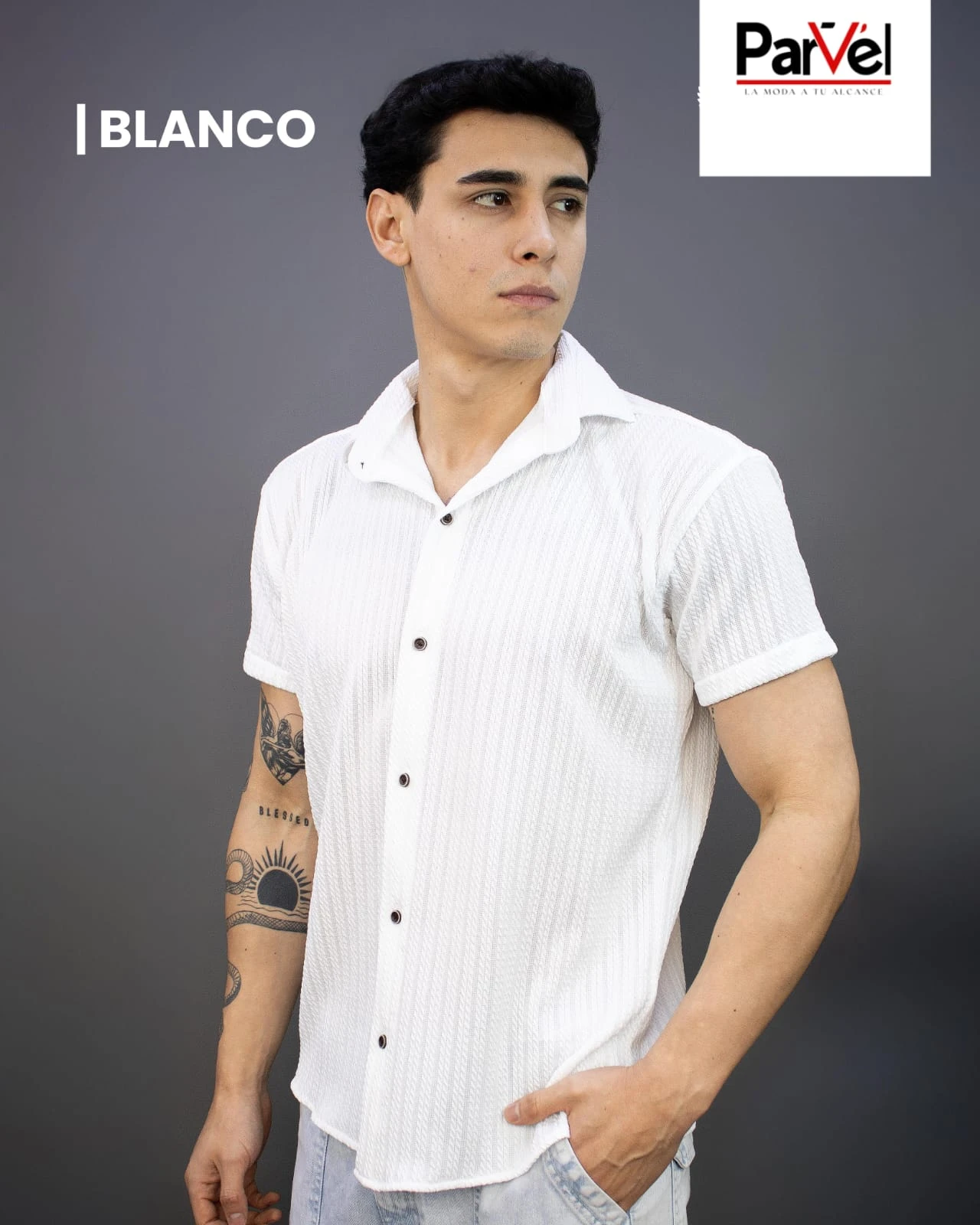 Camisa trenzada con cuello normal 👕 2