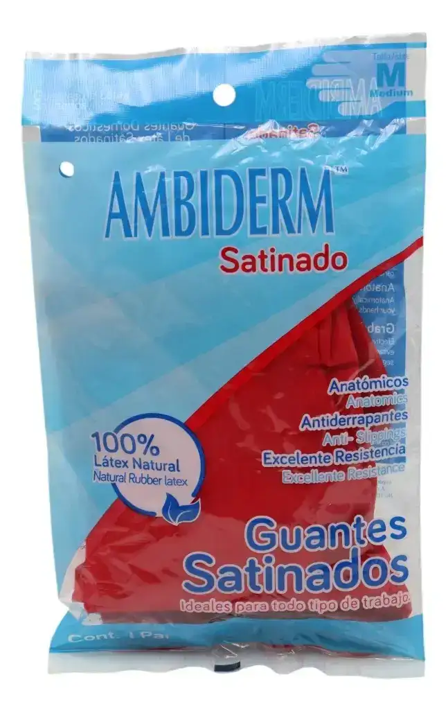 Guante afanador rojo satinado ambiderm 