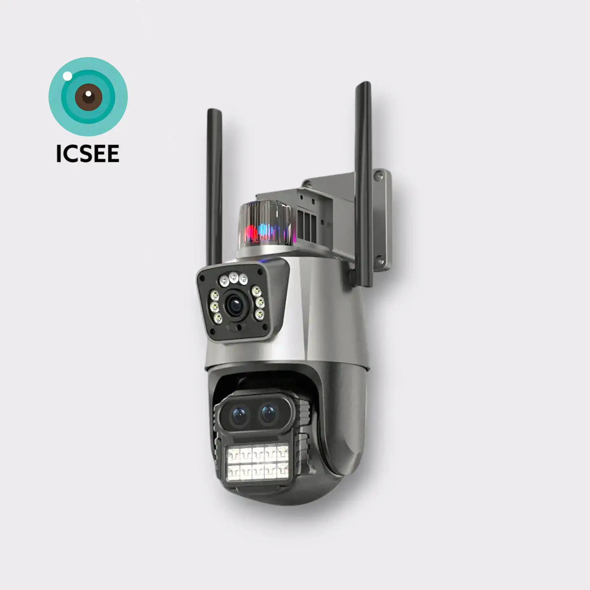 Cámara de Seguridad WiFi 10MP – Doble Lente (Fija + 360°) | Zoom 8X | IP67 | 50 Metros