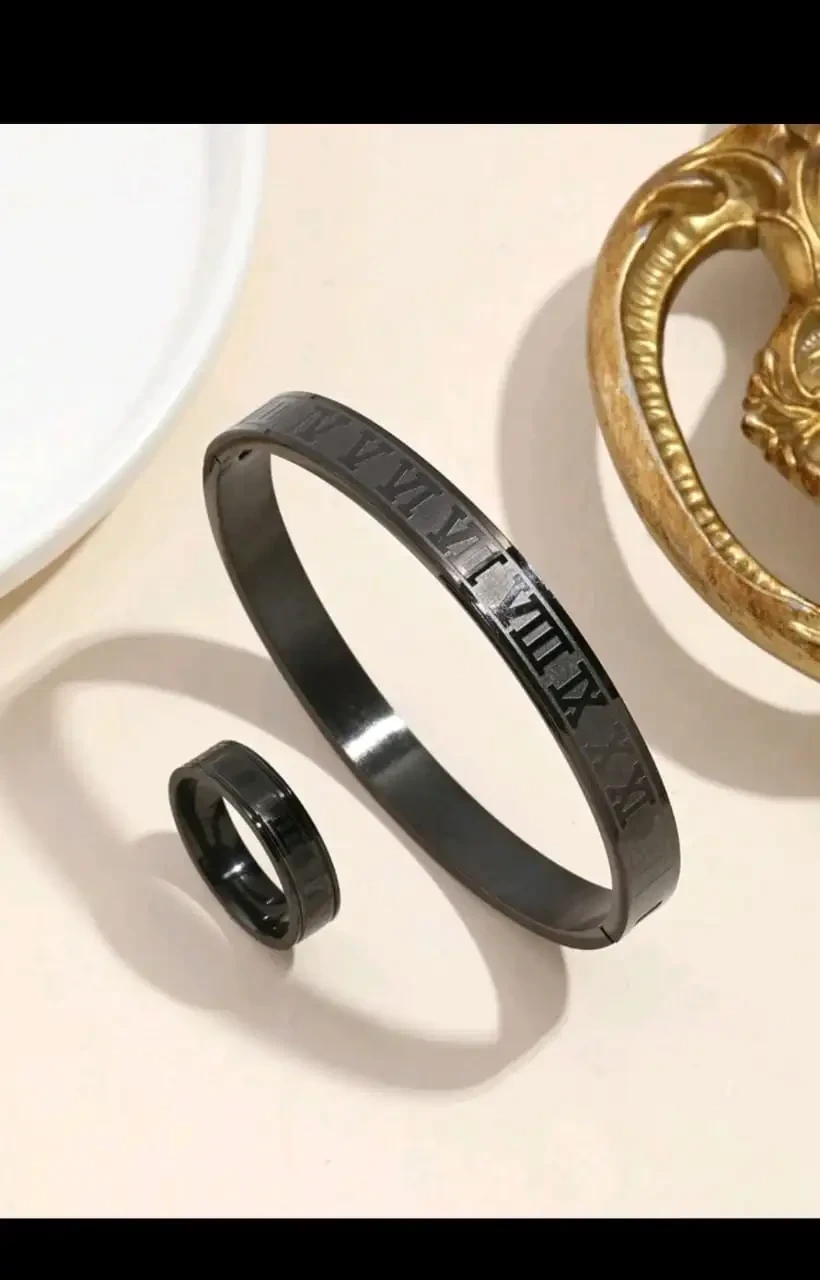 Set pulsera y anillo/ Numeros romanos 2