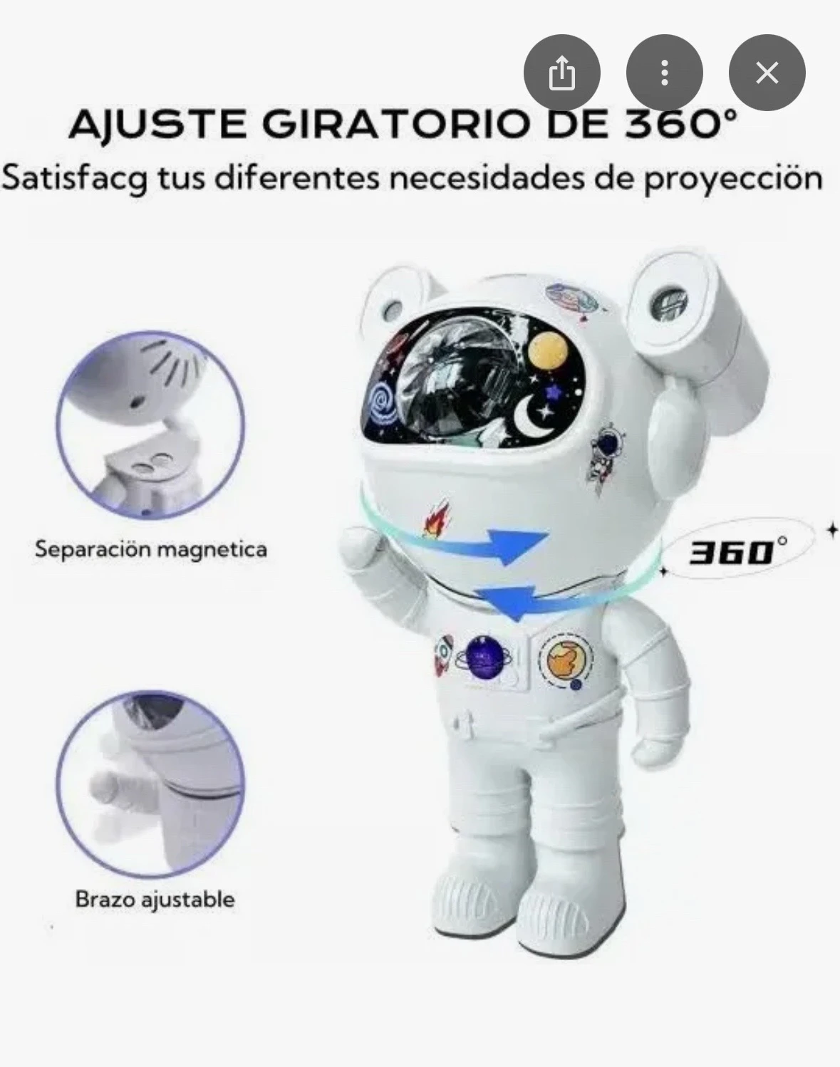 Astronauta proyector, bocina. con control remoto.  3