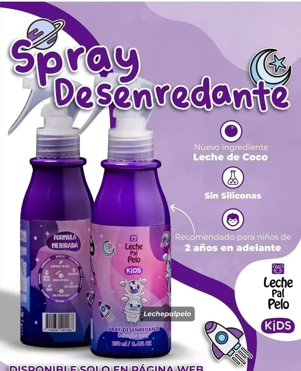 leche pal pelo spray desenredante kity x250 ml