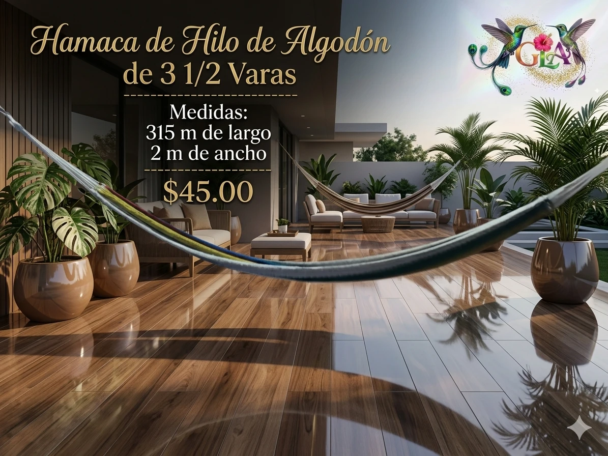 Hamaca de hilo de algodon, 3 varas y media 