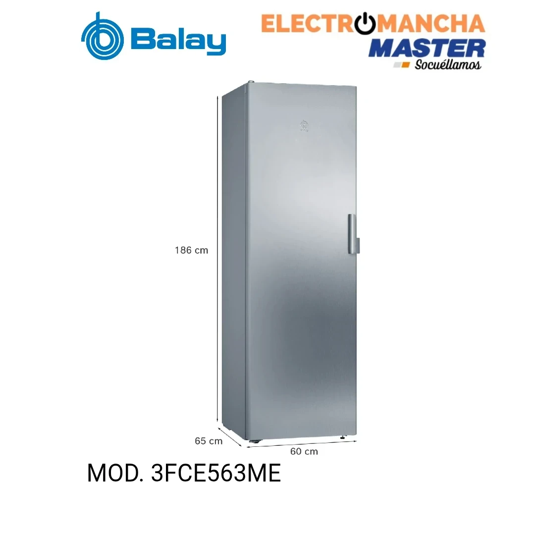 FRIGO 1 PUERTA BALAY 3FCE463ME 1,86*60 INOX CLASE EN 6