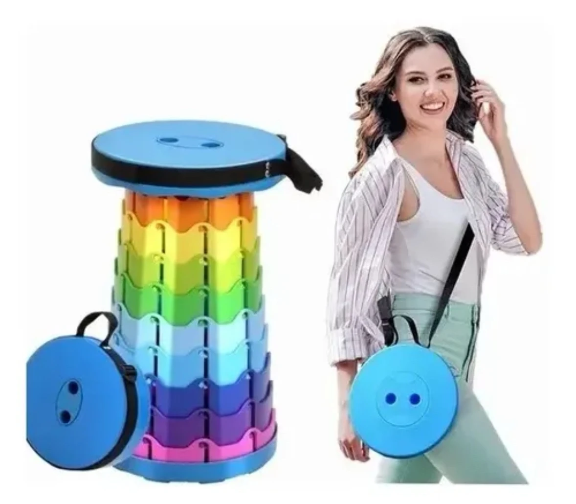 Banco telescopico pegable portatil multiusos arcoiris 2