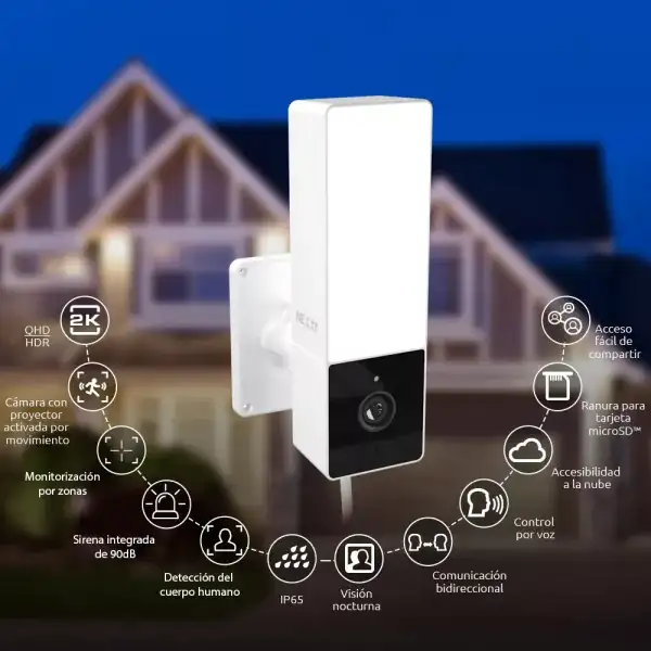 Cámara inteligente Wi-Fi 2K con proyector 2