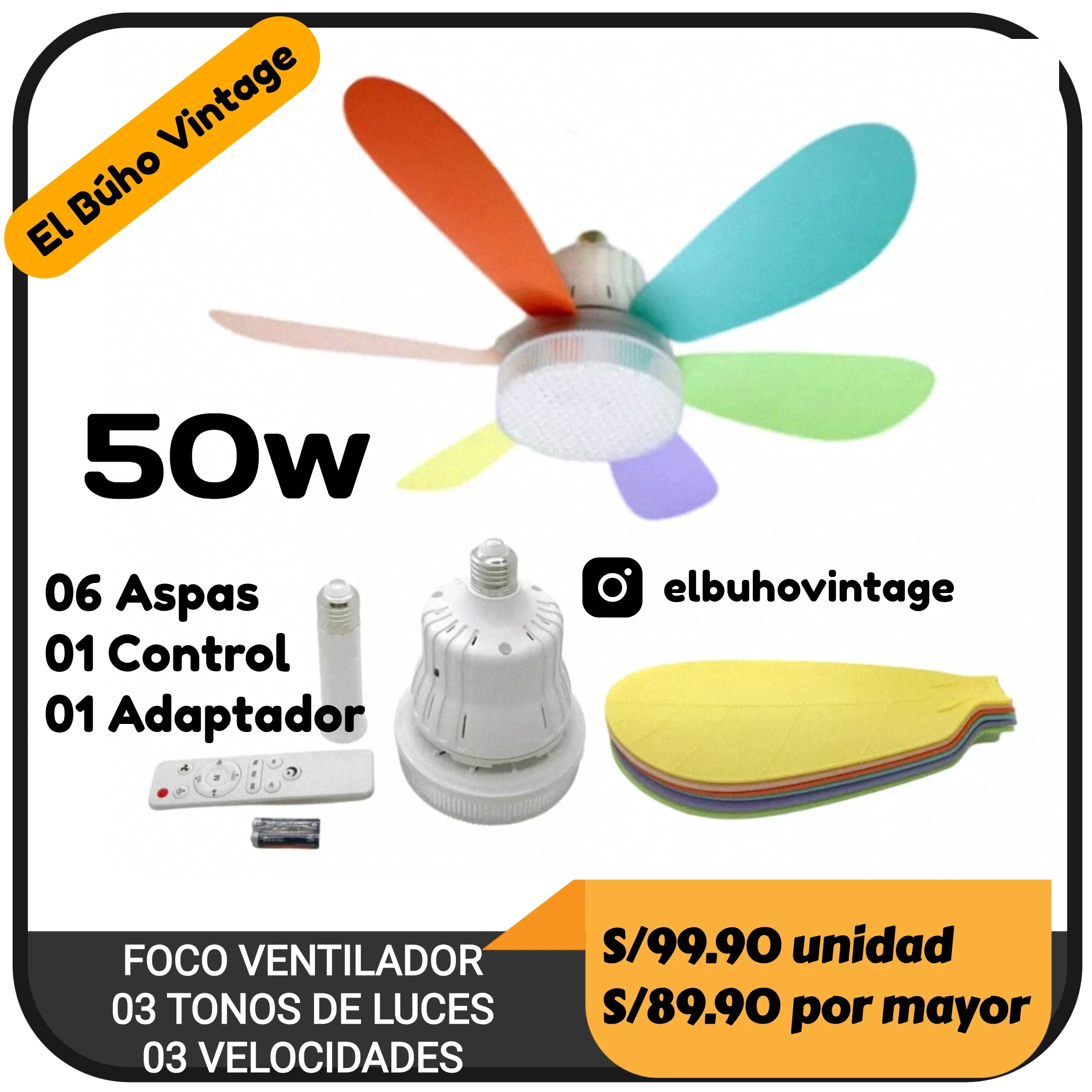 FOCO VENTILADOR 50W 5