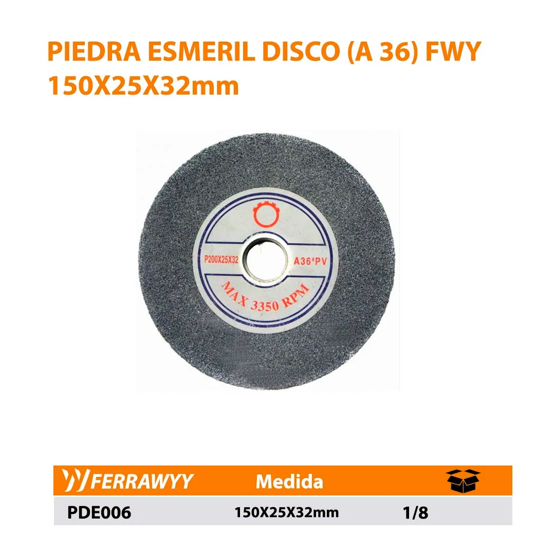 PIEDRA ESMERIL DISCO (A 36) FWY 150X25X32mm