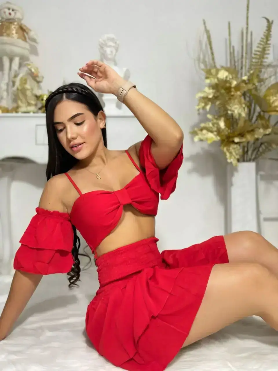 Conjunto de falda enresortada 