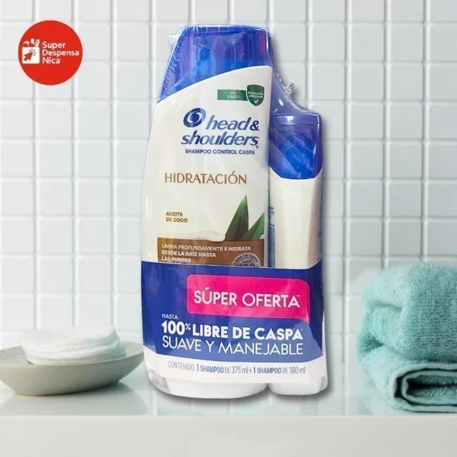 Shampoo Head & Shoulders Hidratación 375ml + 180ml