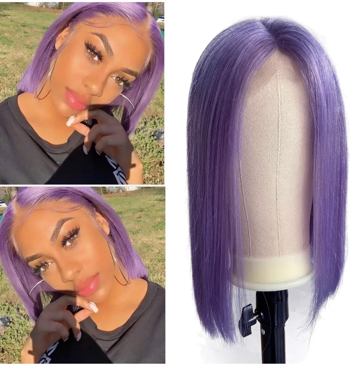 Peluca Bob 12” morada 