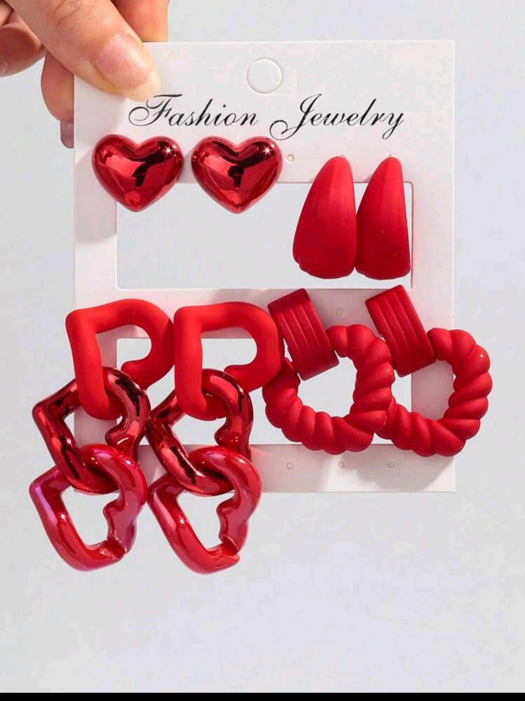 Set de aretes rojos