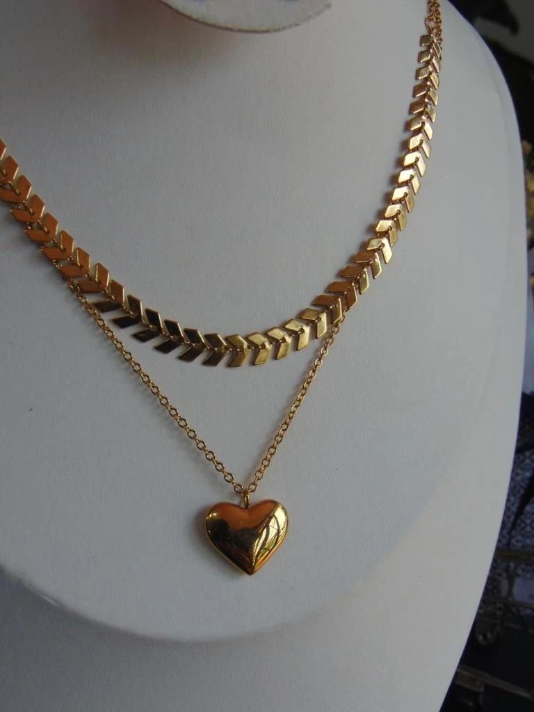 JUEGO DOBLE ACERO DOR ESPIGA CORAZON GLOBO 3