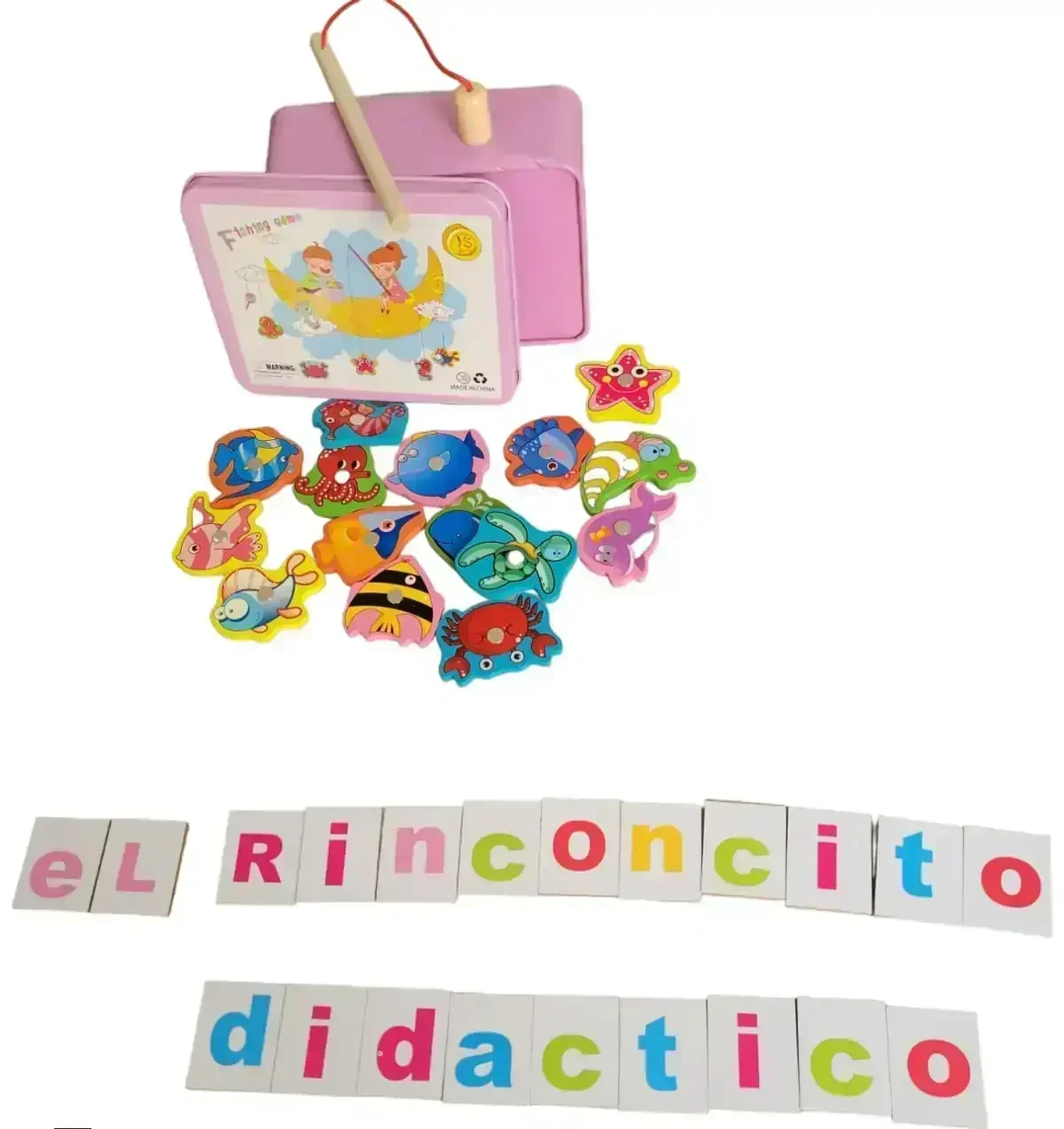 Juego de pesca de madera