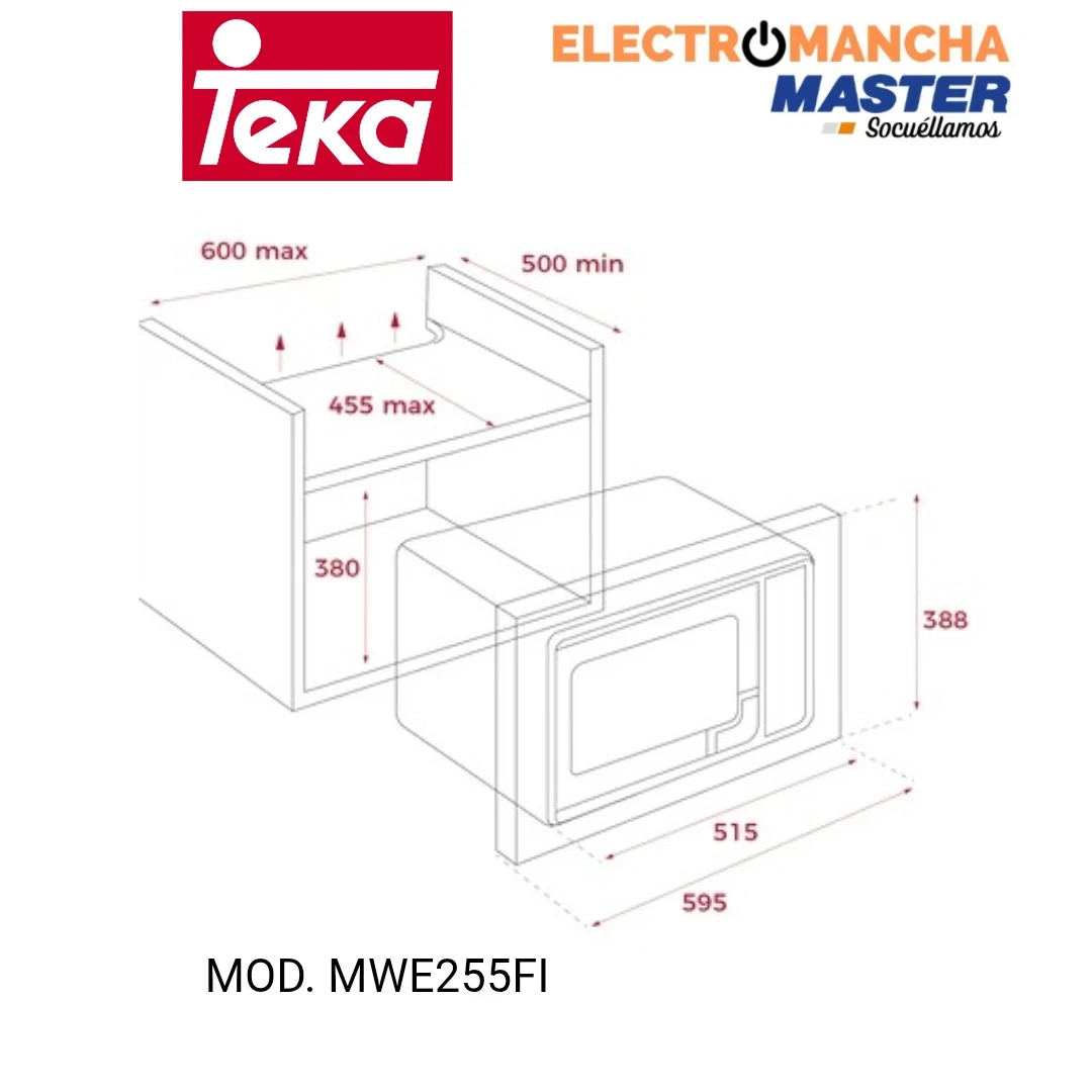 MICROONDAS INTEGRACION TEKA MWE255FI 25 LITROS GRILL 4