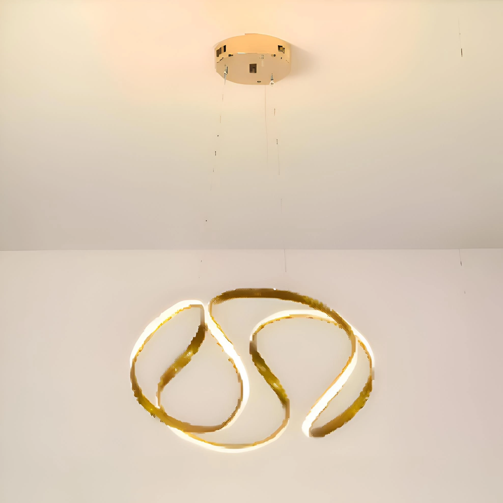 LAMPARA COLGANTE LED 50W 3000K-4000K-6500K CCT D450*430MM COLOR DORADO 85-265V