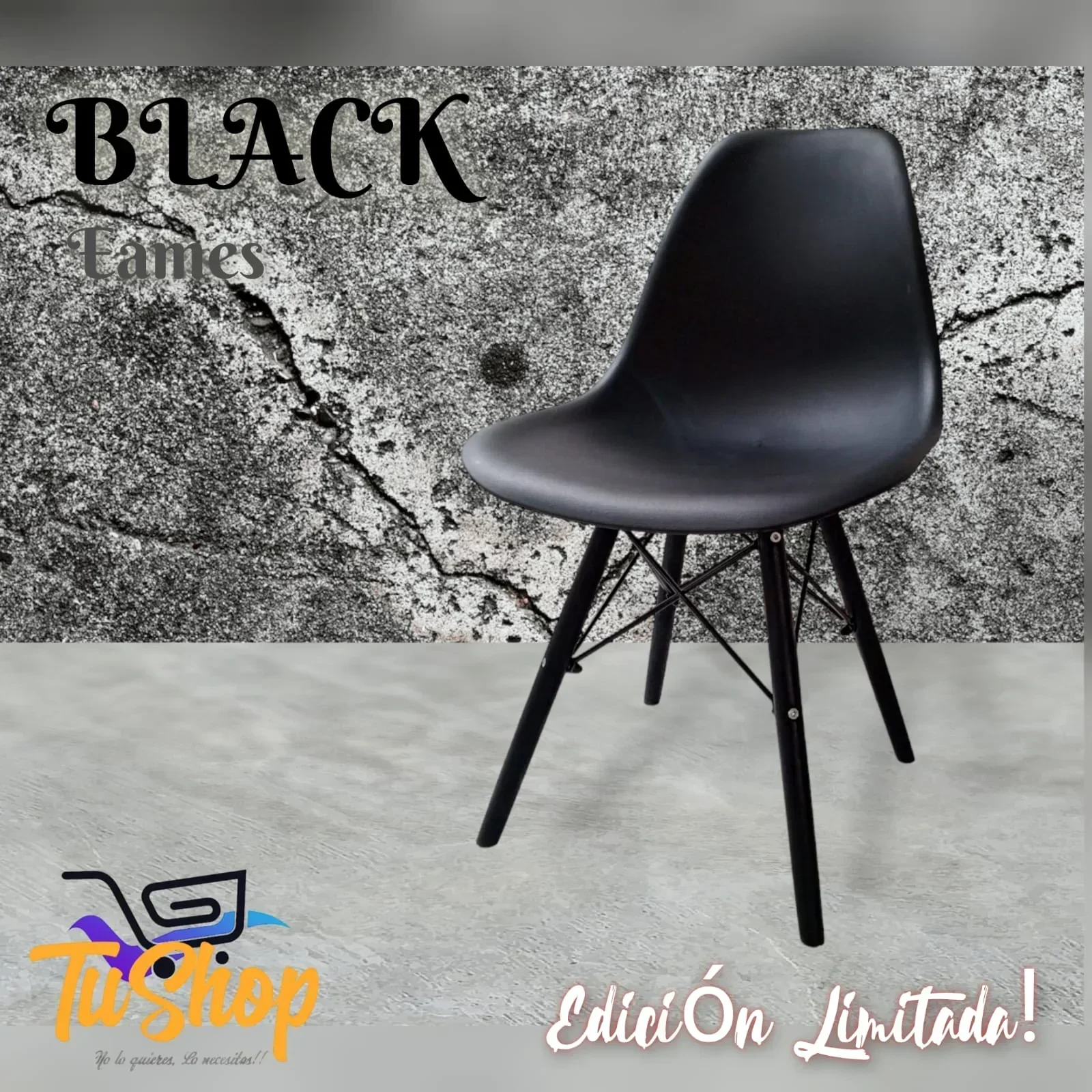 Silla Edición Limitada Eames Black  6