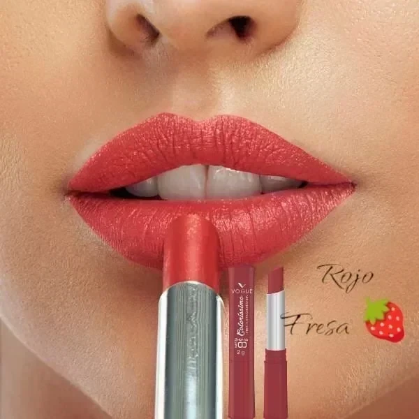vogue labial colorisimo barra rojo fresa