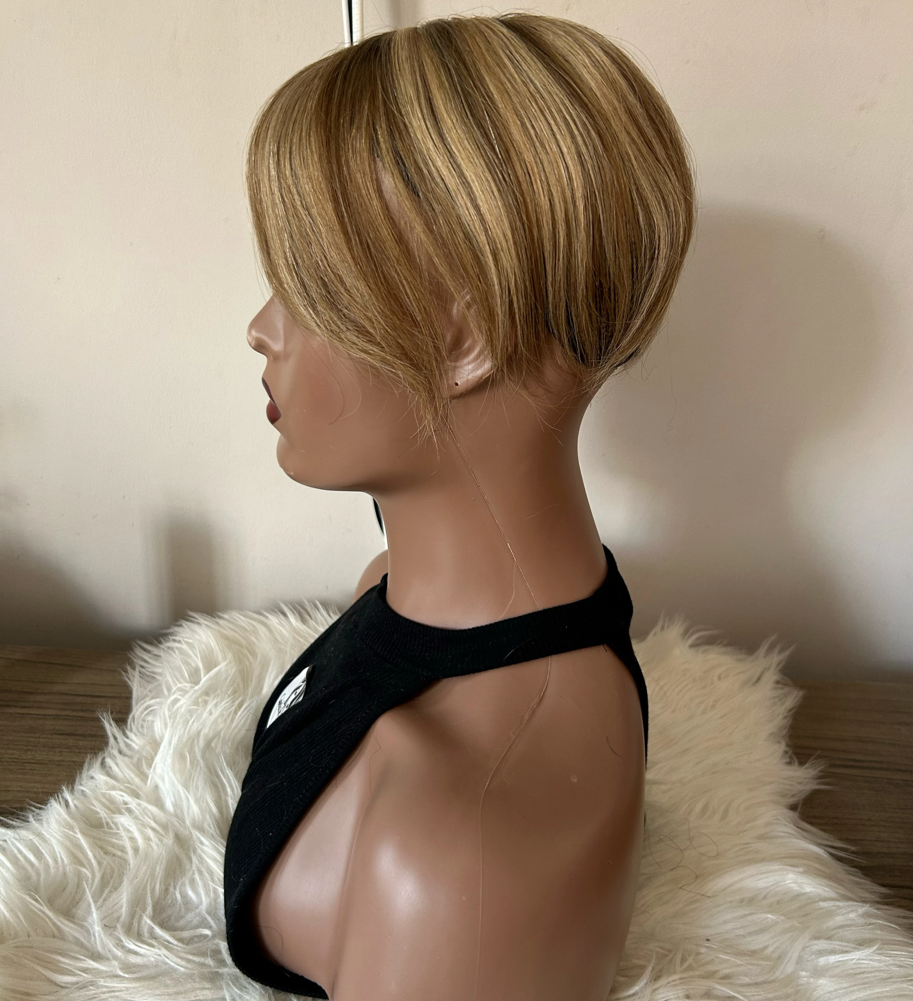 Toppers para el cabello para mujer, adorno de cabello humano real con flequillo, delgado, 5.1 x 2.8 pulgadas, base de seda, clip, extensiones Remy de 8 pulgadas, mezcla de marrón chocolate  4