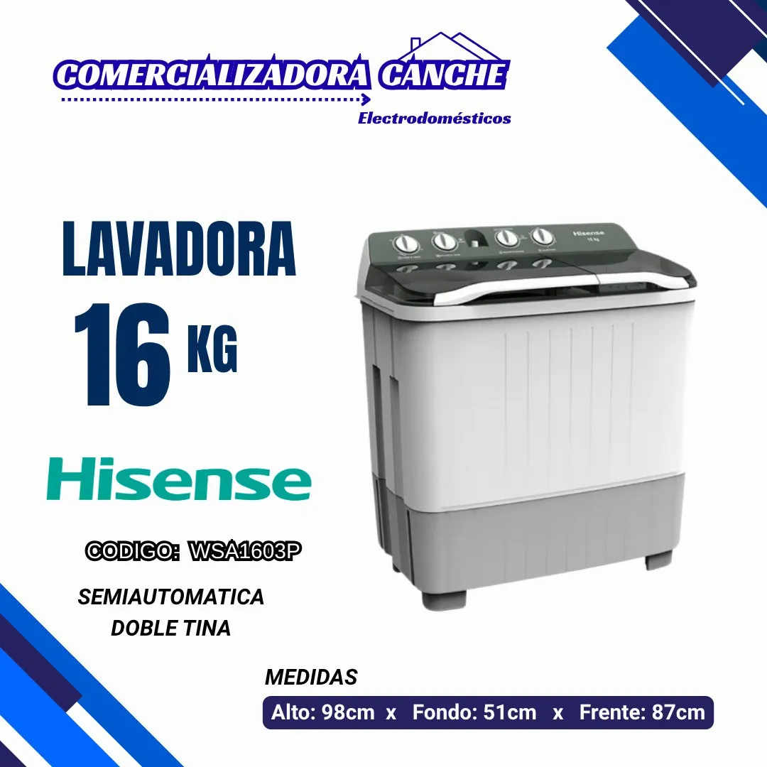 LAVADORA 16KG HISENSE