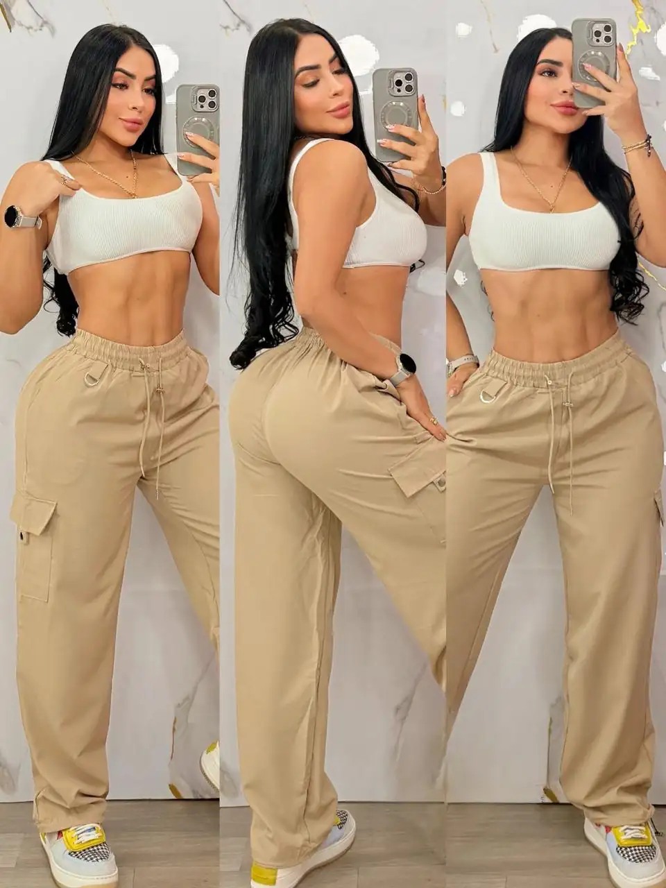 😍🥰Hermoso pantalón estilo Cargo suelto 🌸❤️‍🔥🛍️
