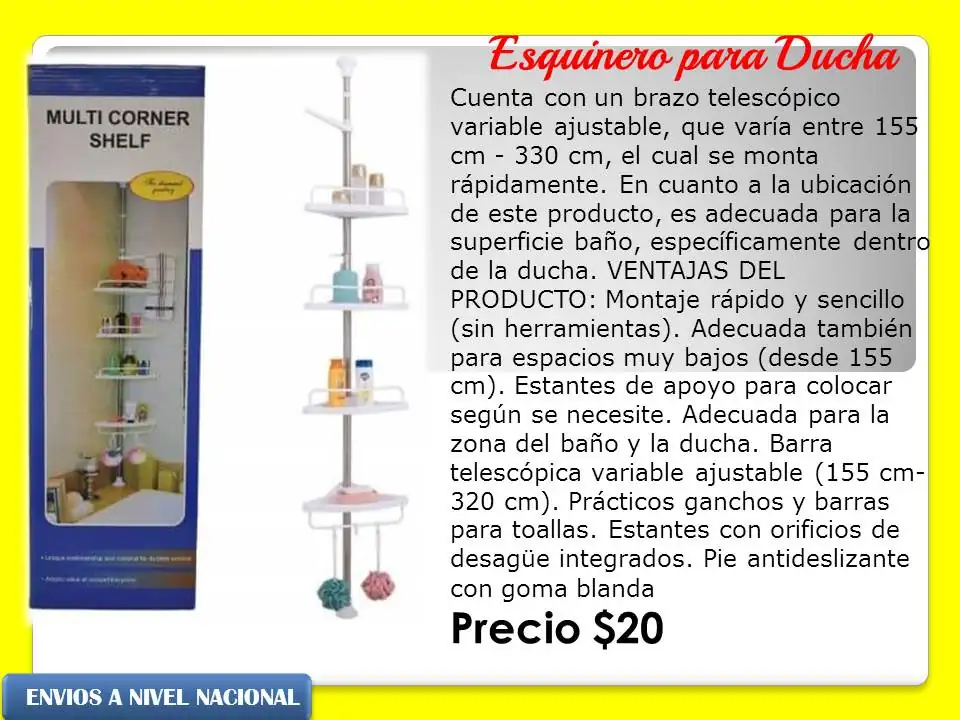 Esquinero para ducha