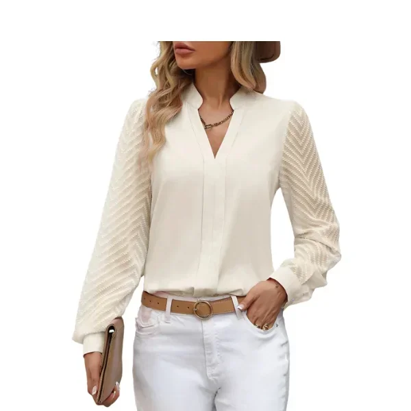 Blusa de cuello notch de malla