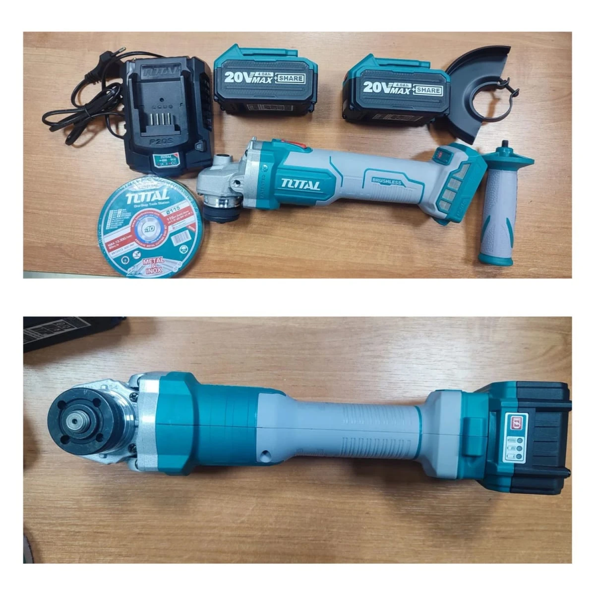 TAGLI2011582 Amoladora angular 20v brushless 4 1/2" incluye 2 baterias 4ah y cargador total  3