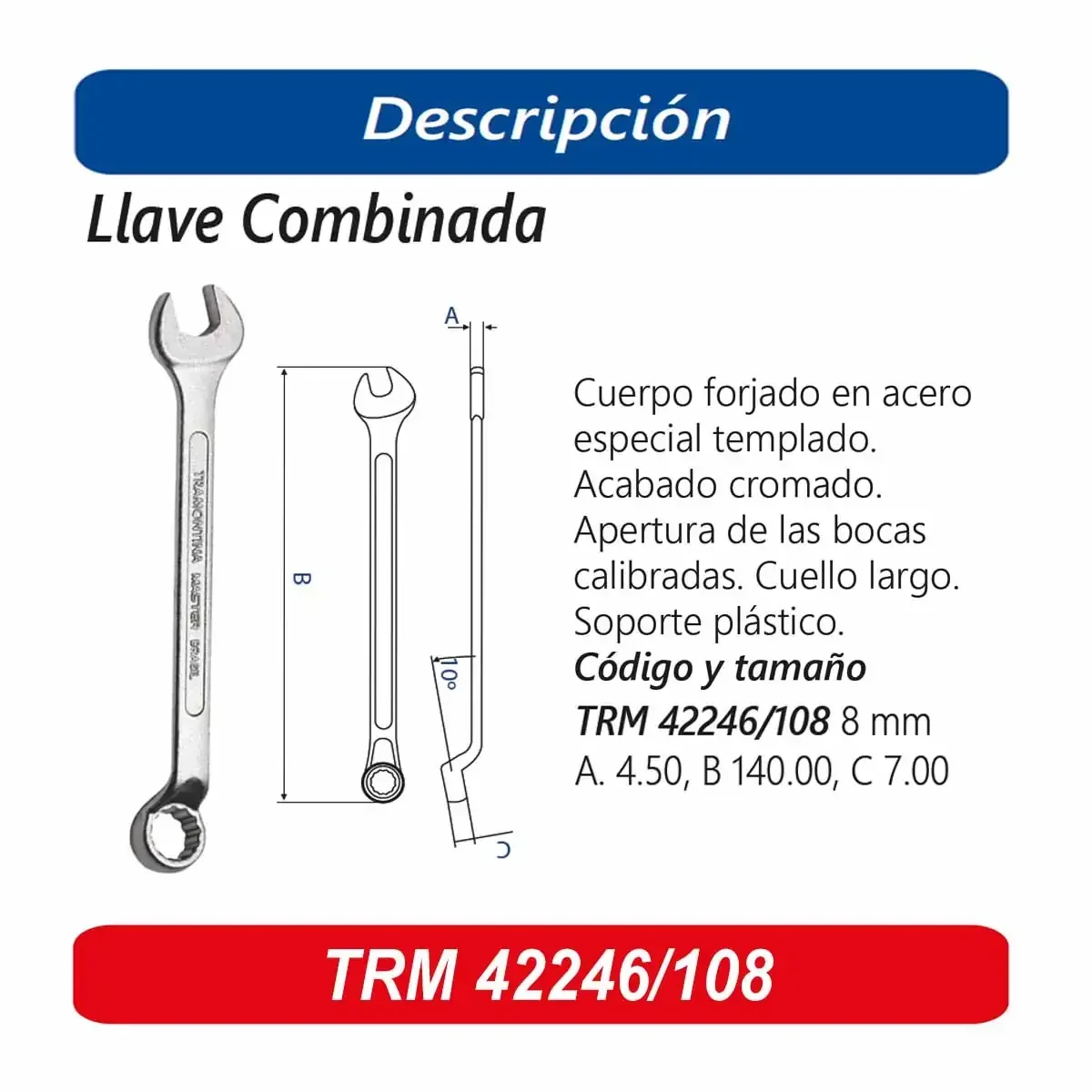 LLAVE COMBINADA TRM 08MM