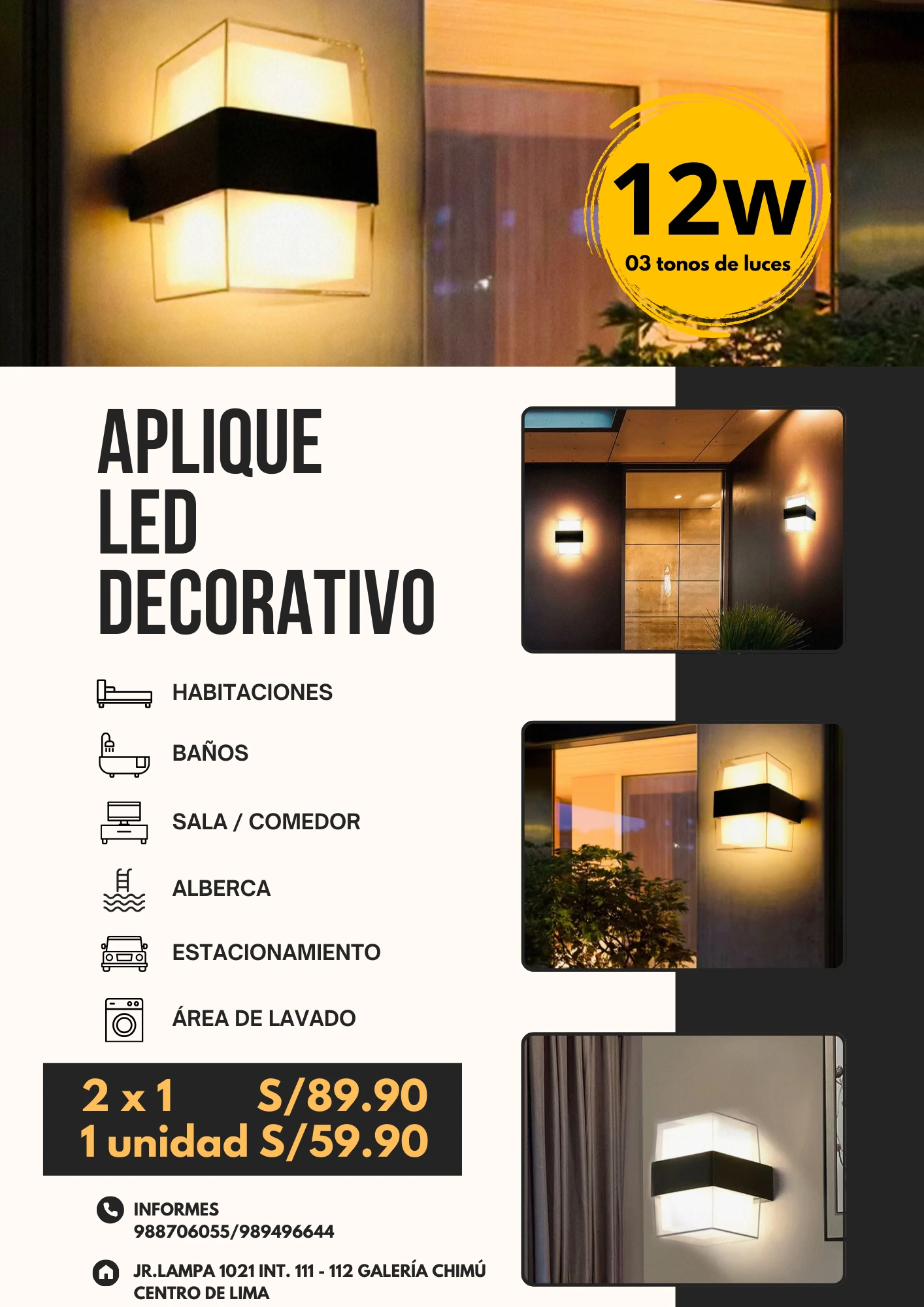 ‼️ Promoción 2x1 en Apliques led decorativos‼️ 3