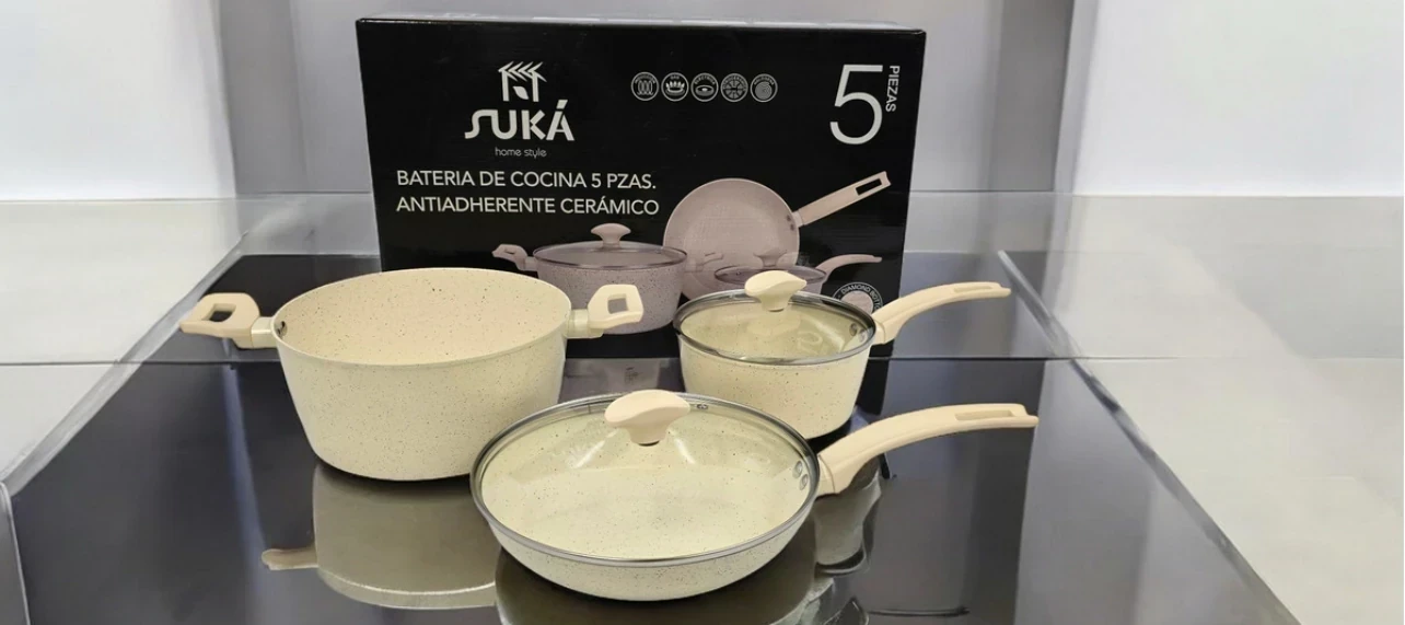 BATERIA DE COCINA CERAMICA ZUKA APTA INDUCCION  2