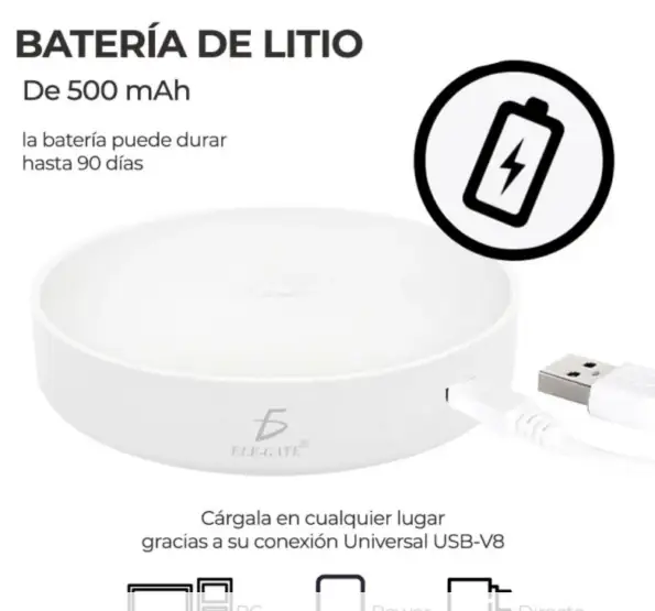 Luz De Cabecera O Pared Recargable  3