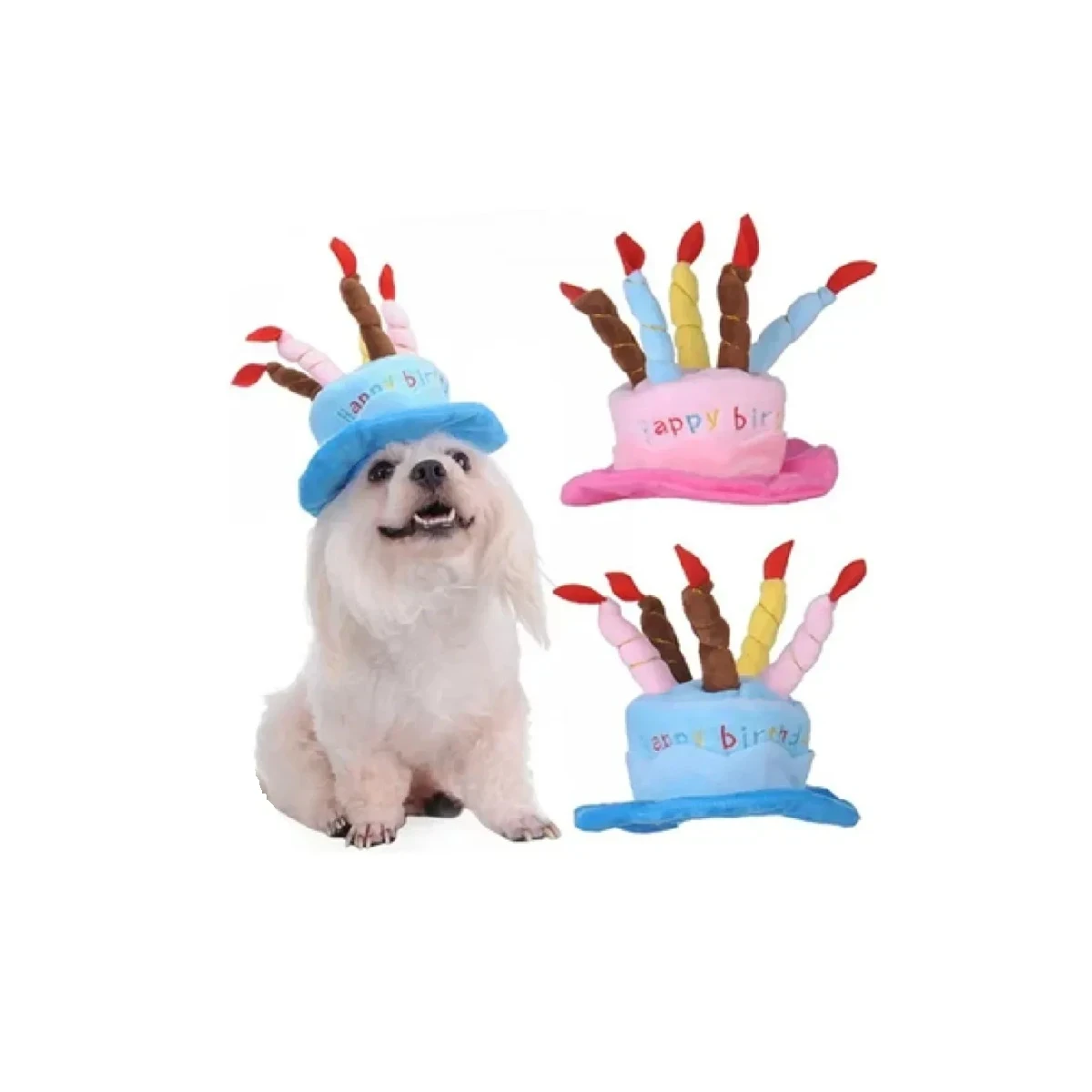 Sombrero cumpleañero bordado para mascotas 