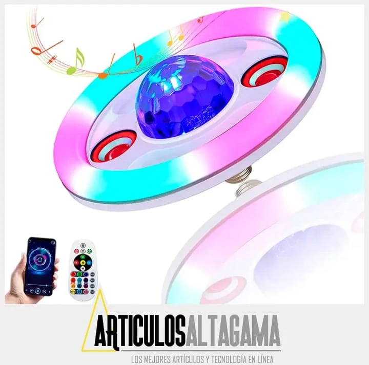 Lampara Bombillo luz led con parlante Bluethooth 