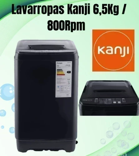 LAVARROPAS KANJI 6,5kg CARGA SUPERIOR BLACK