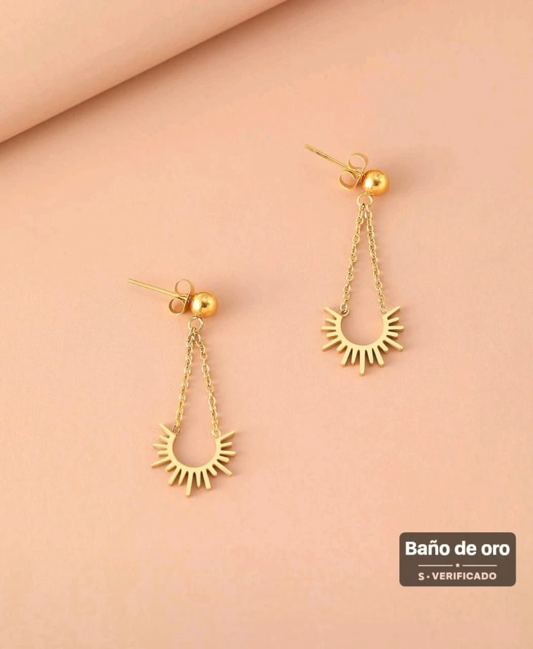 Aretes Borla diseño de campana colgante/Sol