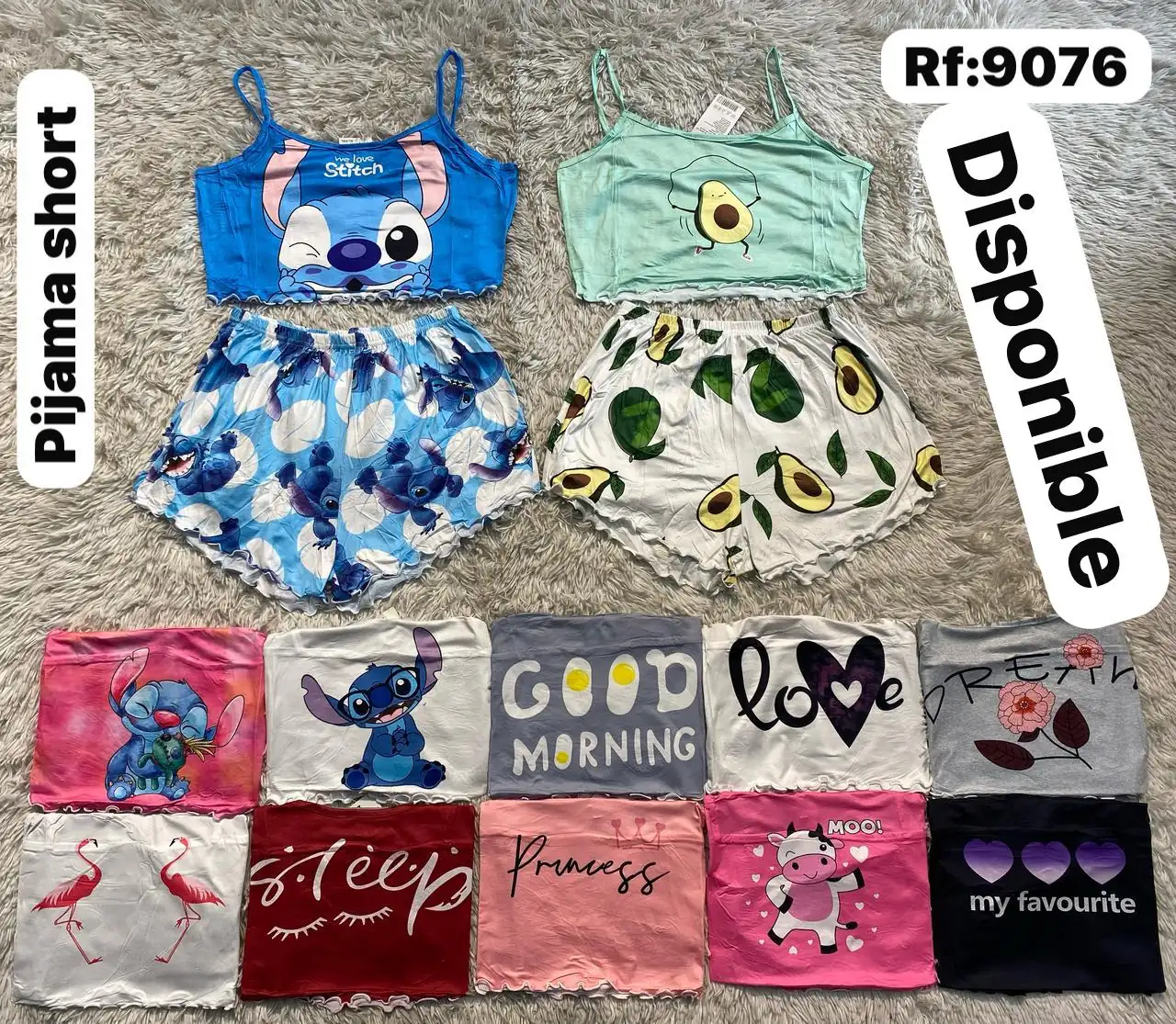 🤩😍Hermosa pijama  Estampada 🌈 🌸  Blusa + shorts 🩳 👚 