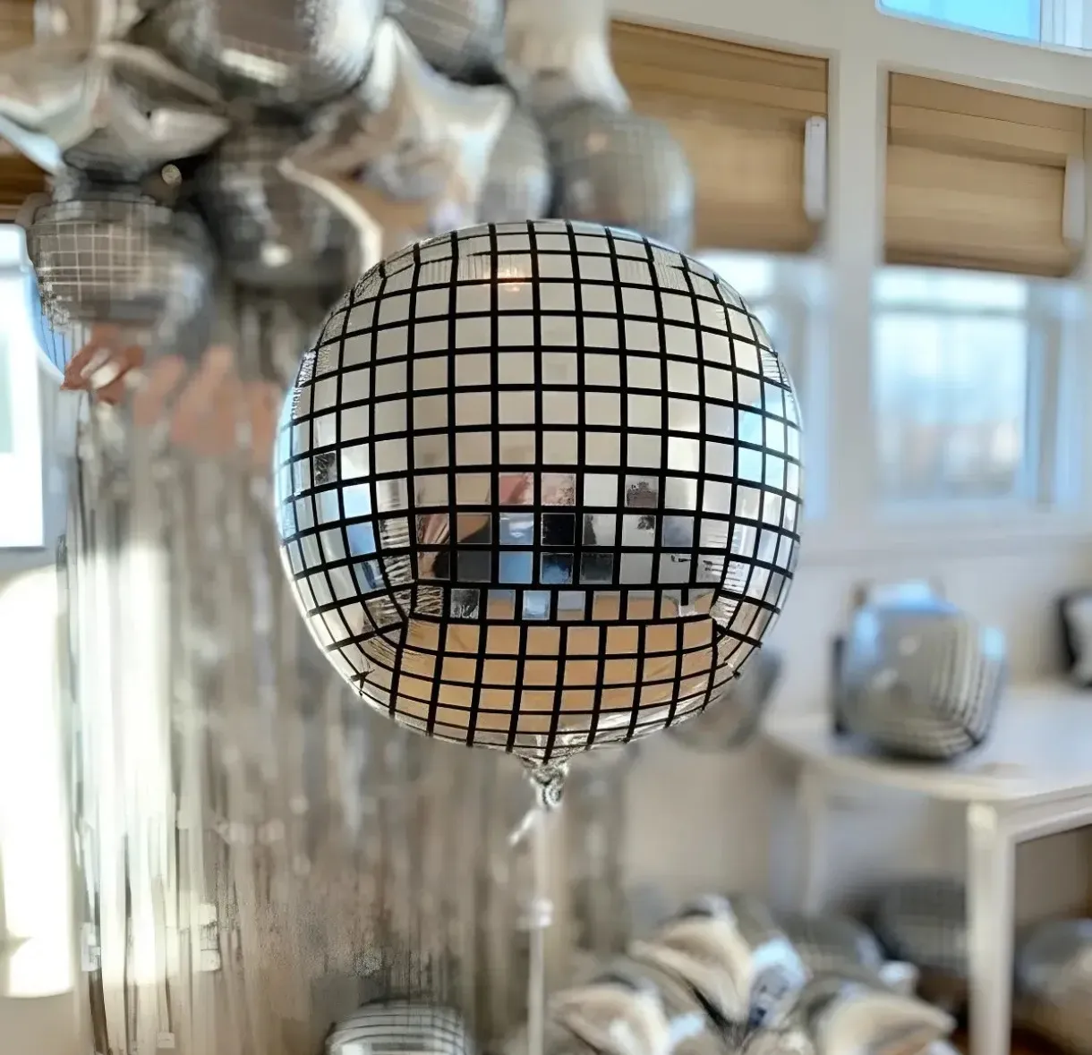 Globo mini bola/esfera 4D boliche plata 10 pulgadas  3