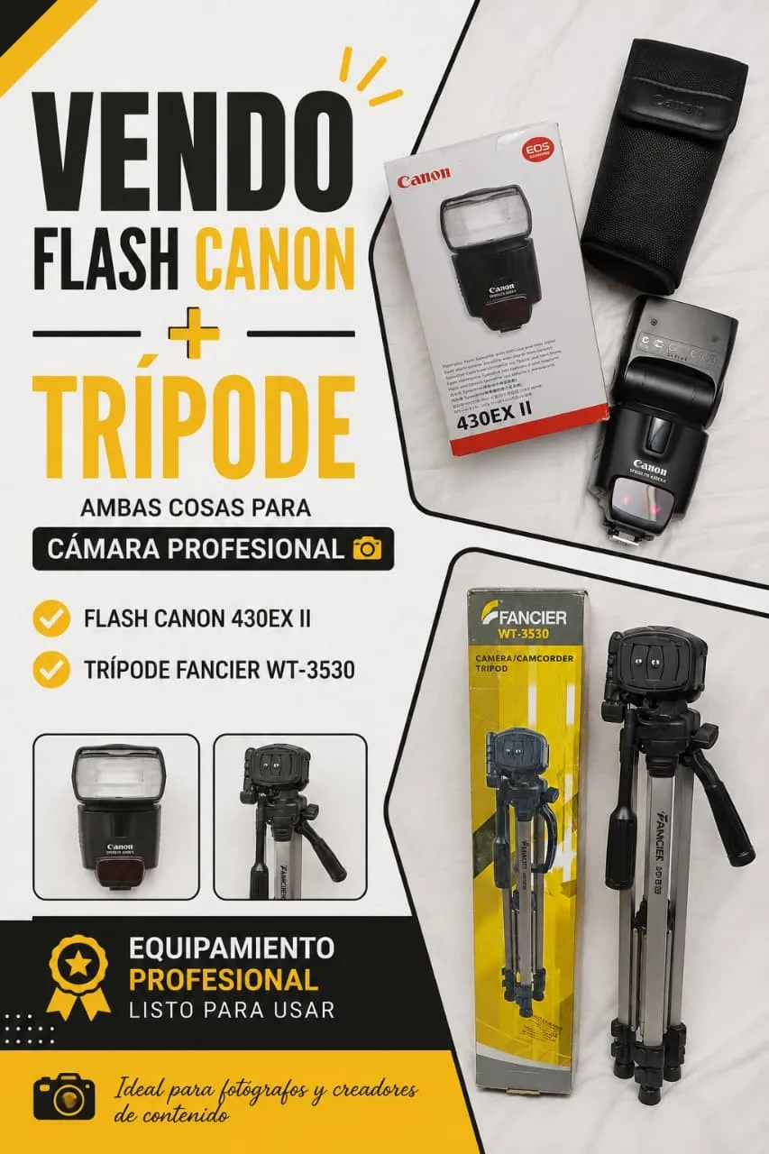  Flash canon + tripode (sin uso)