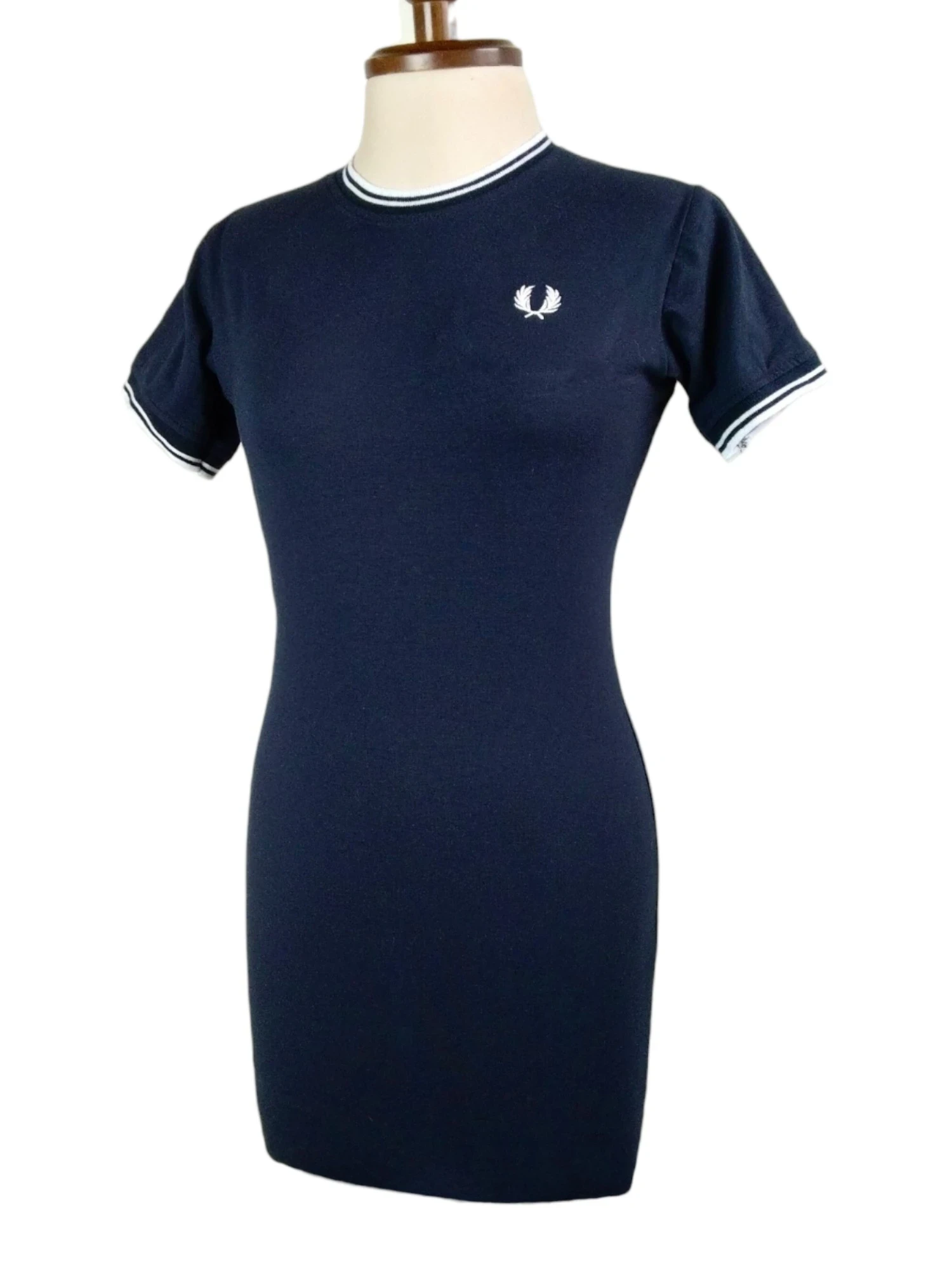 Vestido azul oscuro algodon licrado talla M 